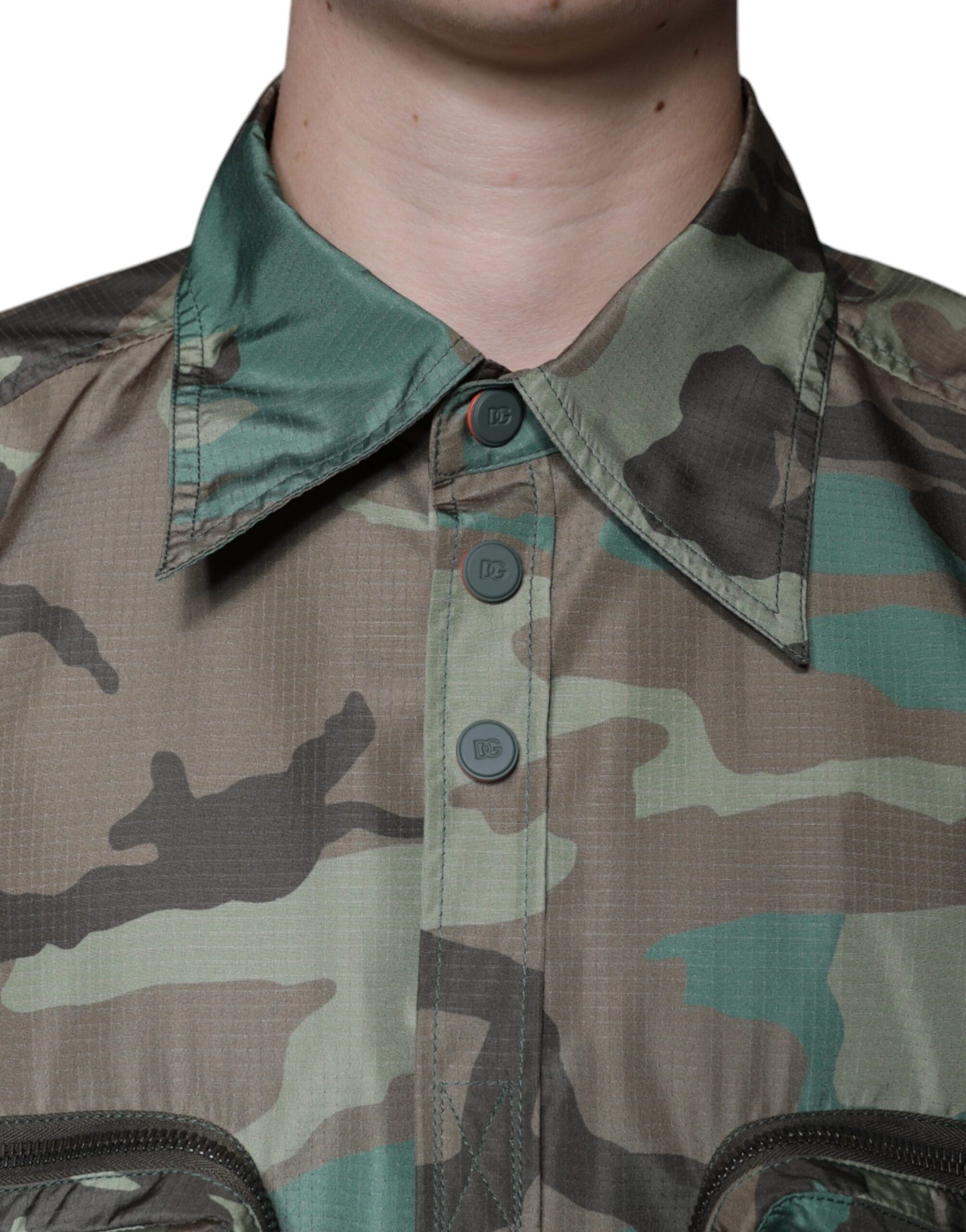 Dolce &amp; Gabbana Flerfarvet Camouflage Skjorte Med Knapper