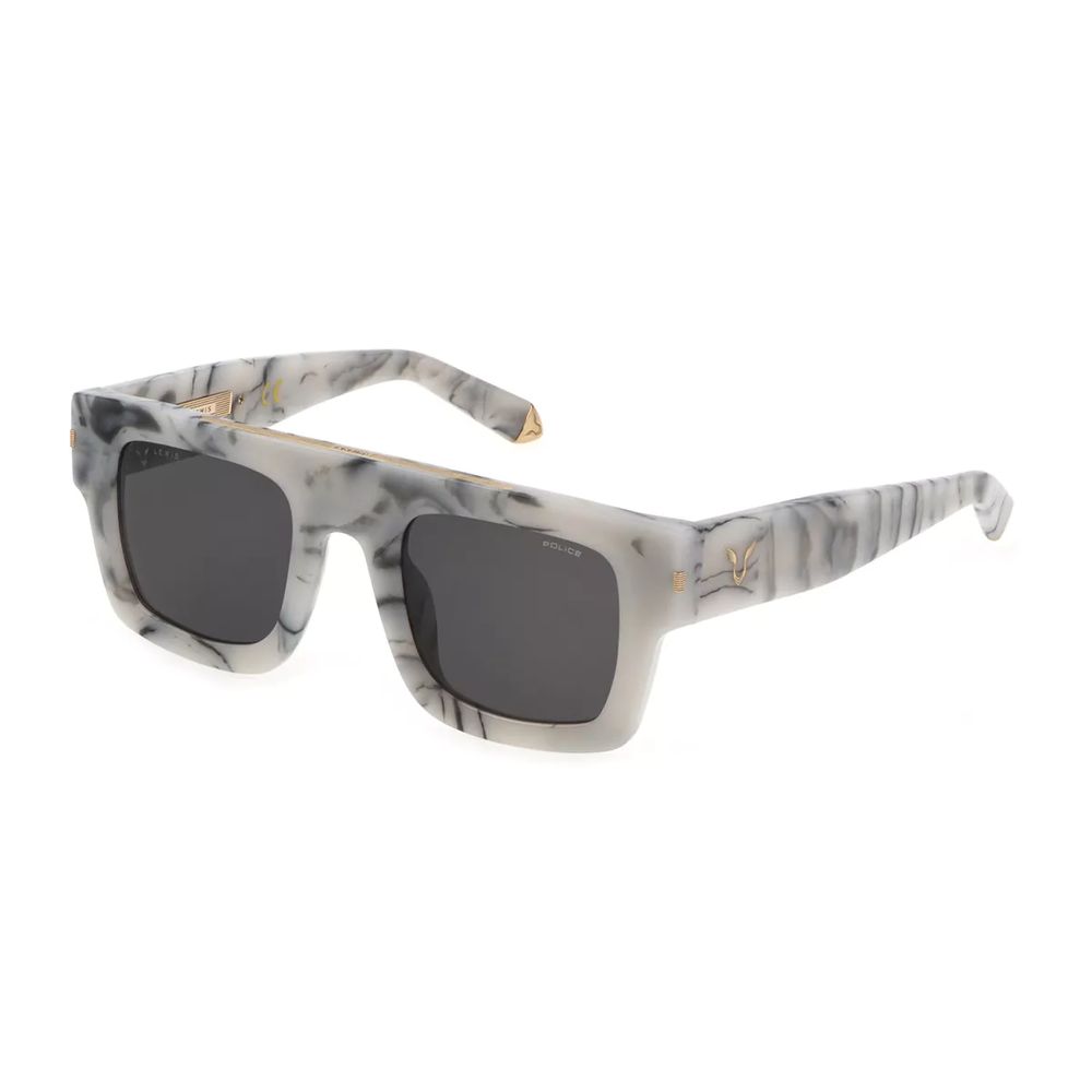 Police White Acetate Sunglasses