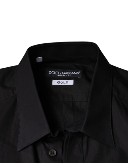 Dolce &amp; Gabbana Sort Kongekrone Broderet GULD Skjorte