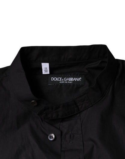 Dolce &amp; Gabbana Sort bomuldsskjorte med knapper til mænd