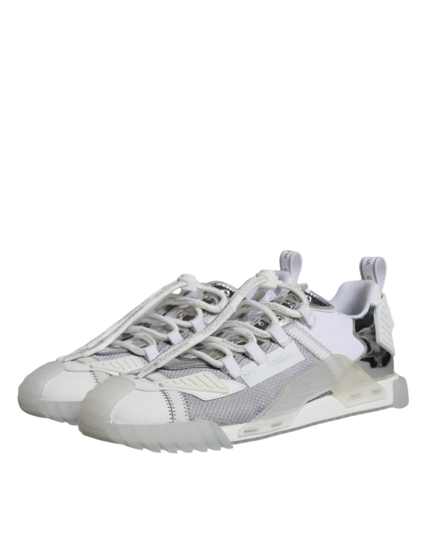 Dolce &amp; Gabbana Hvide Sølv Lave NS1 Sneakers Sko