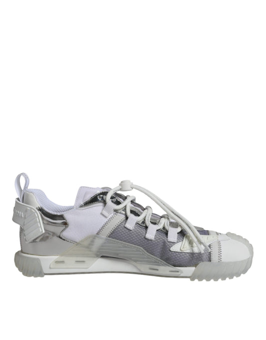 Dolce &amp; Gabbana Hvide Sølv Lave NS1 Sneakers Sko