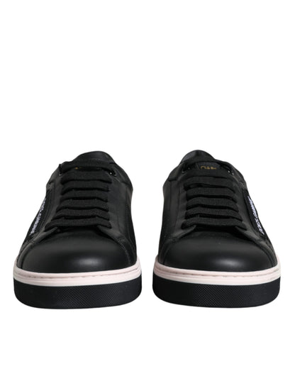 Dolce &amp; Gabbana Sorte Læder Low Top Herre Sneakers Sko