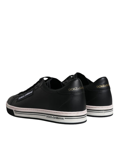 Dolce &amp; Gabbana Sorte Læder Low Top Herre Sneakers Sko