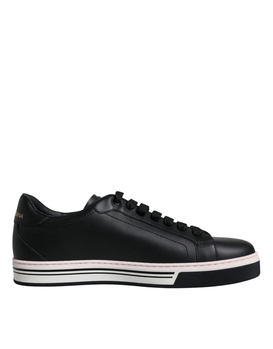 Dolce &amp; Gabbana Sorte Læder Low Top Herre Sneakers Sko