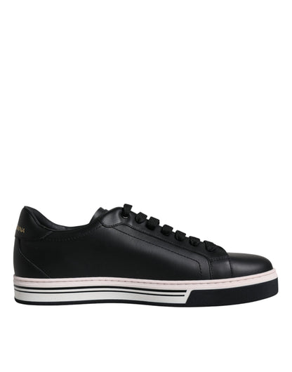 Dolce &amp; Gabbana Sorte Læder Low Top Herre Sneakers Sko