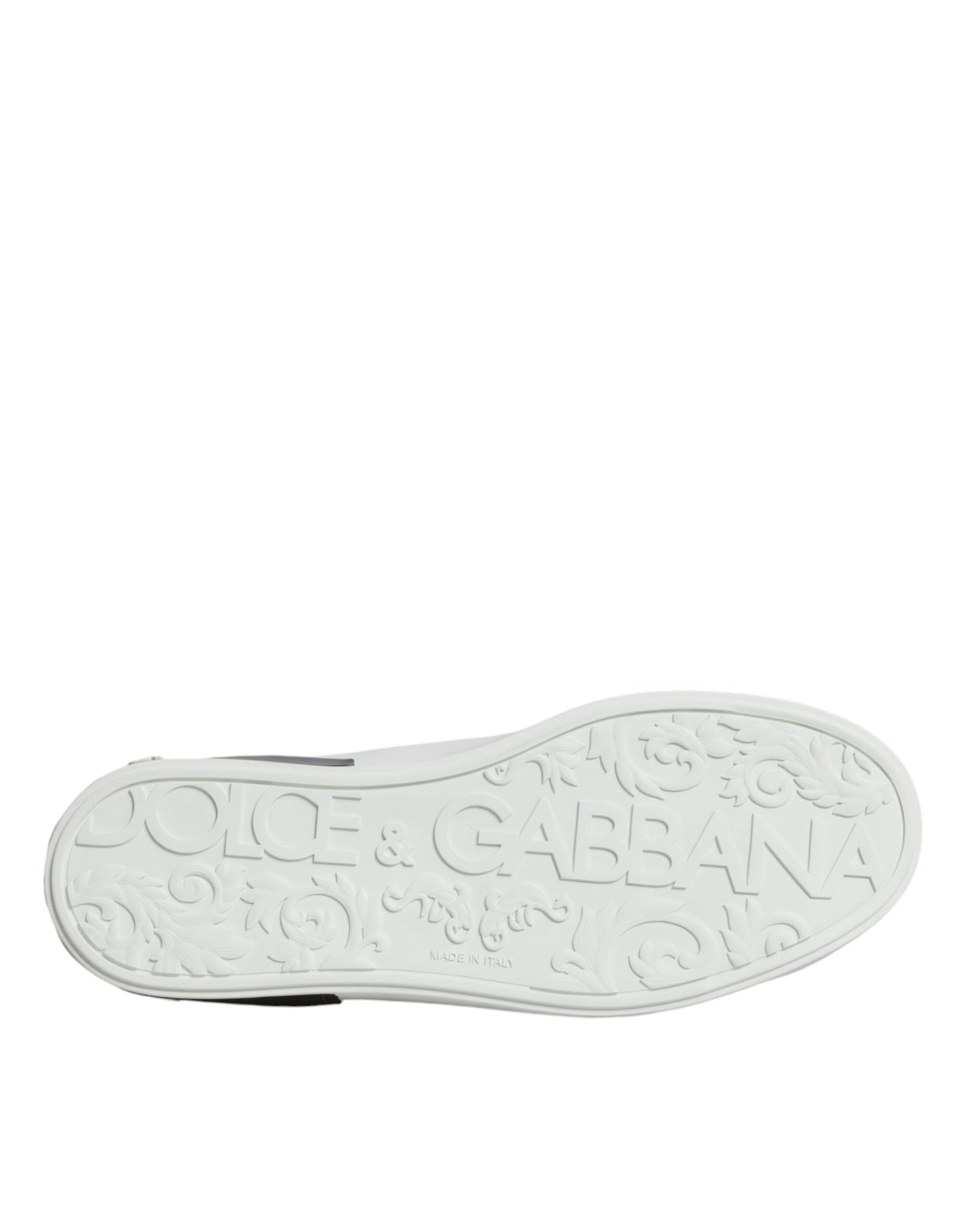Dolce &amp; Gabbana Hvide Læderlogo Portofino Sneakersko
