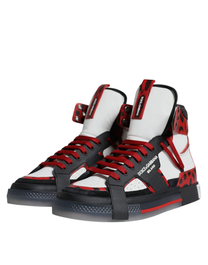 Dolce &amp; Gabbana Flerfarvede Læder High Top Sneakers Sko