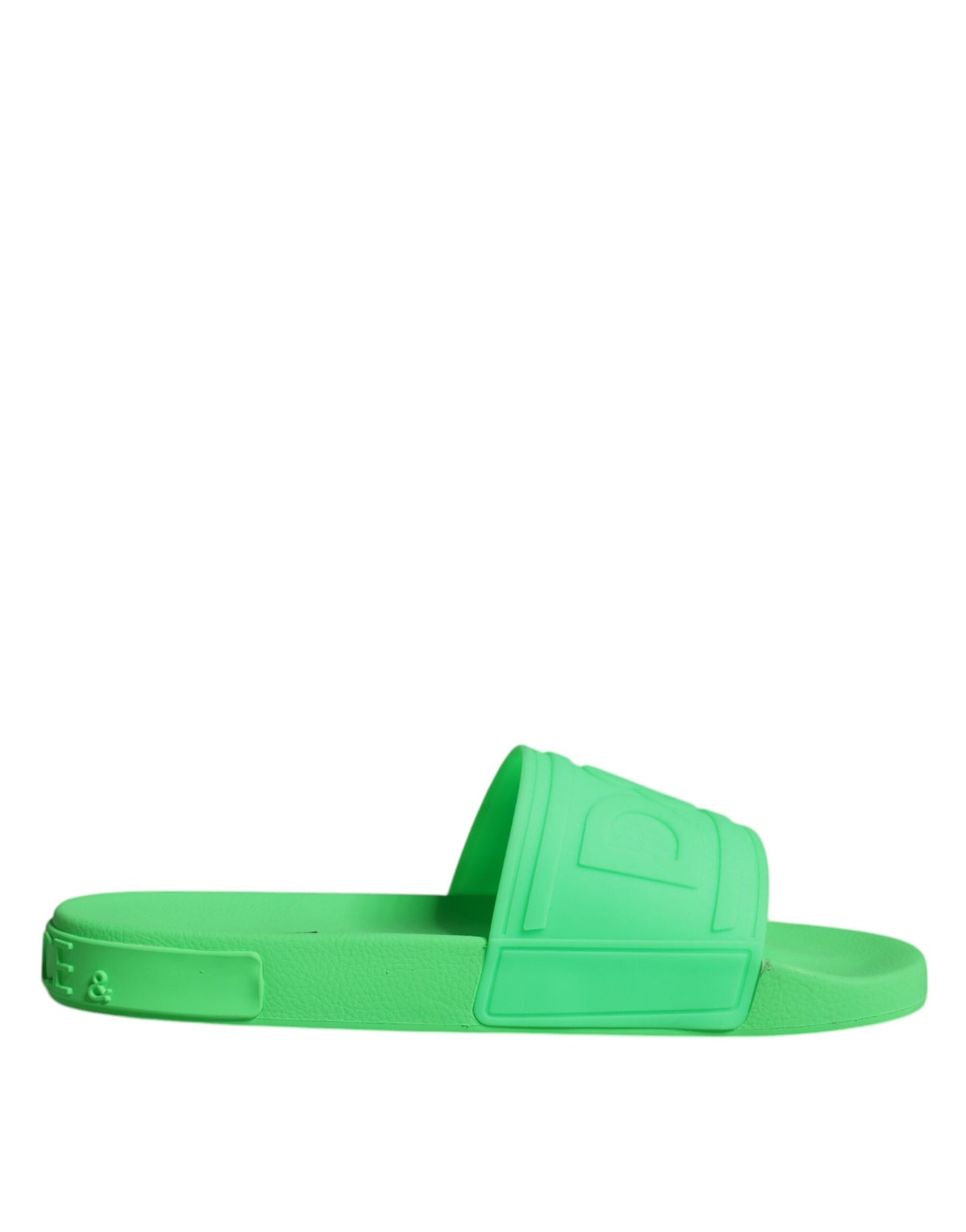 Dolce &amp; Gabbana Grønne Læder Slides Sandaler Beachwear Sko