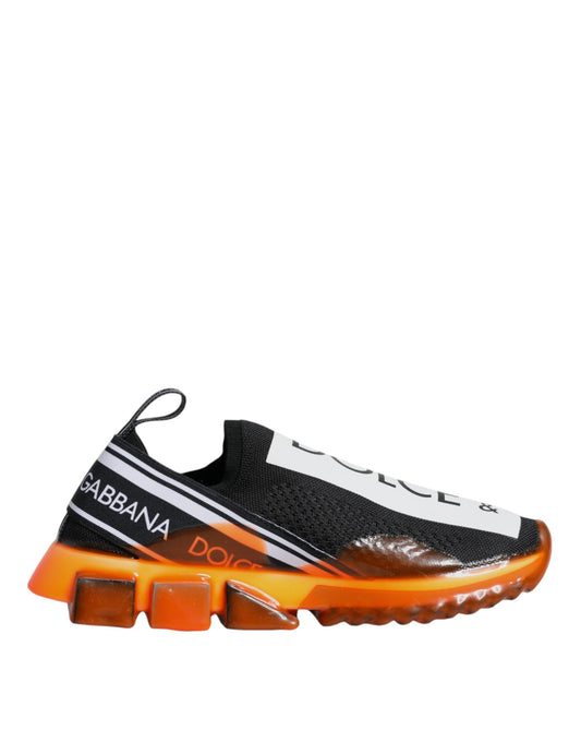 Dolce &amp; Gabbana Sorte Orange Sorrento Slip On Sneakers Sko