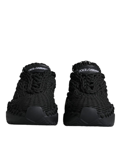 Dolce &amp; Gabbana Sorte Strikkede Daymaster Sneakers Sko