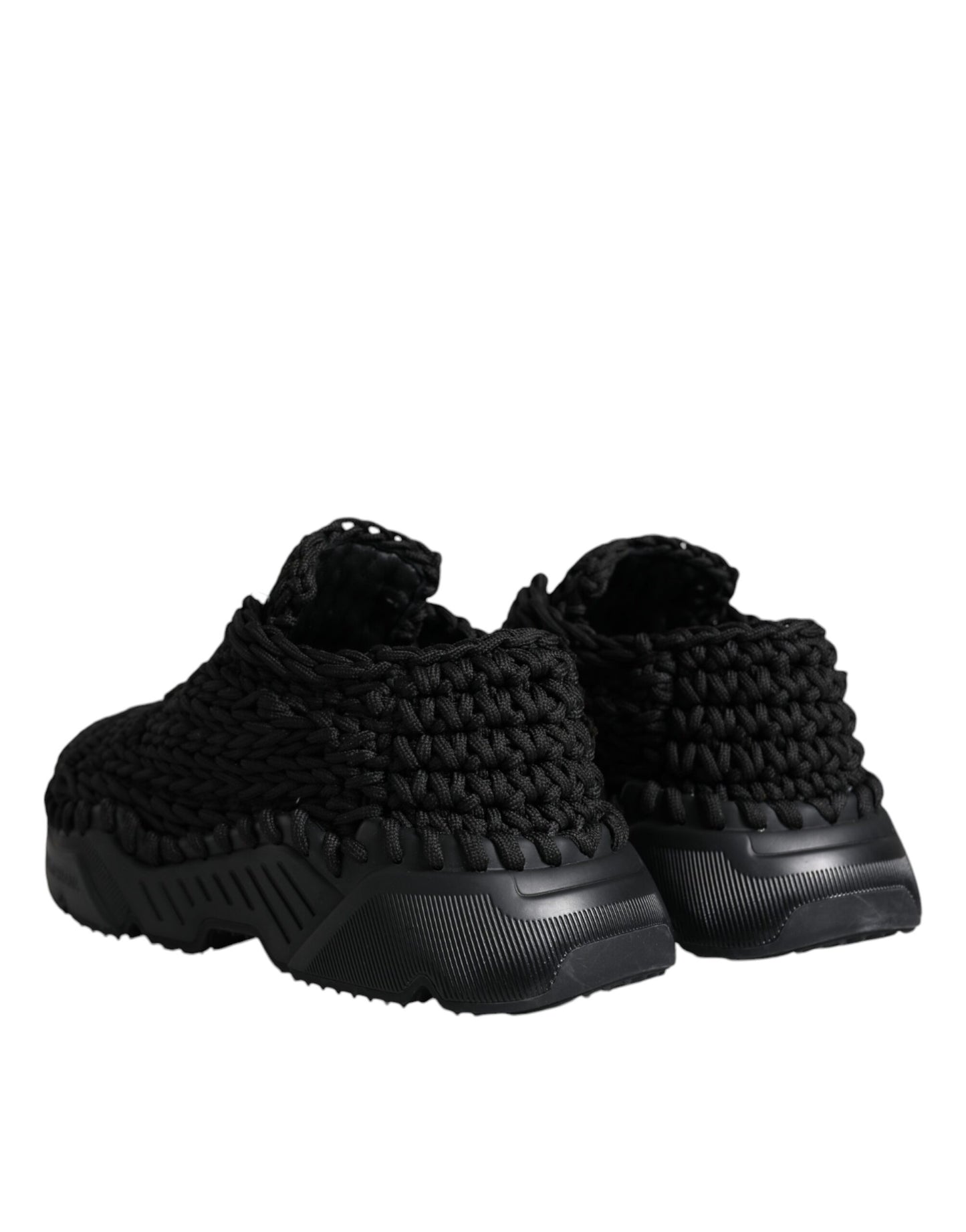 Dolce &amp; Gabbana Sorte Strikkede Daymaster Sneakers Sko