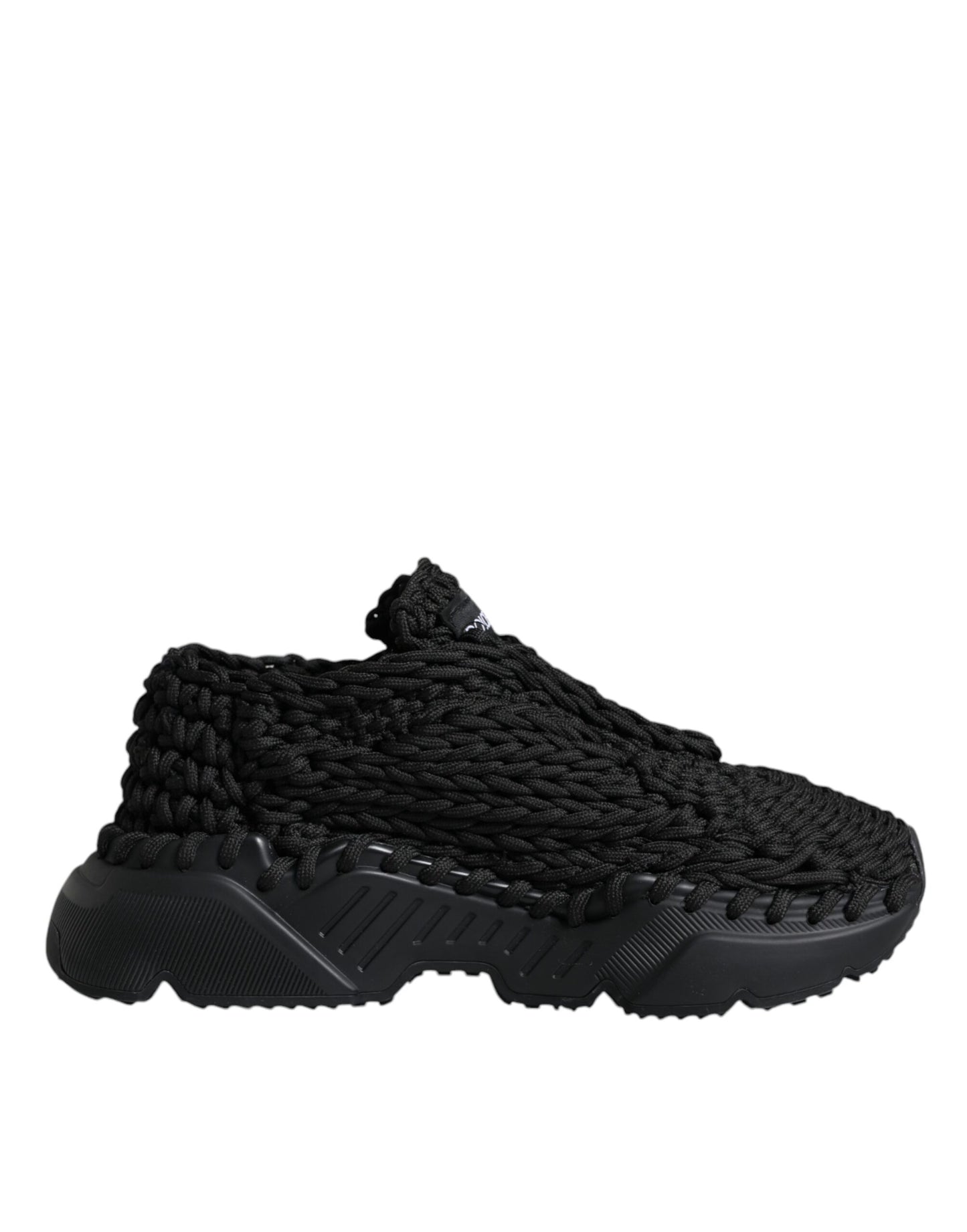 Dolce &amp; Gabbana Sorte Strikkede Daymaster Sneakers Sko