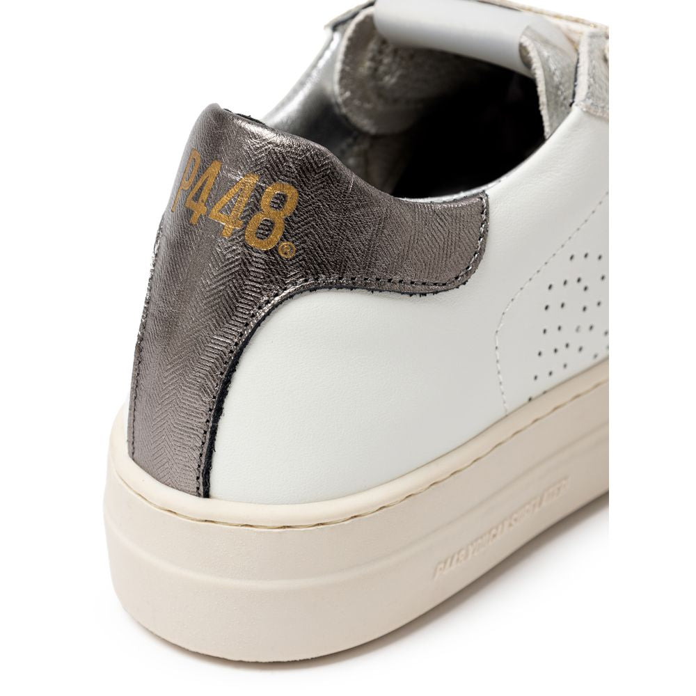 P448 Sneaker i hvid læder