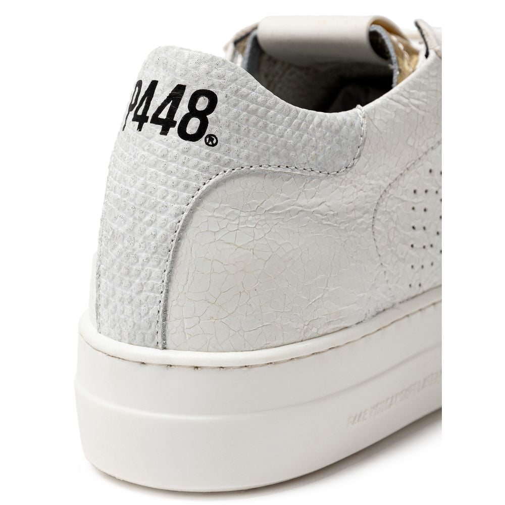 P448 Sneaker i hvid læder