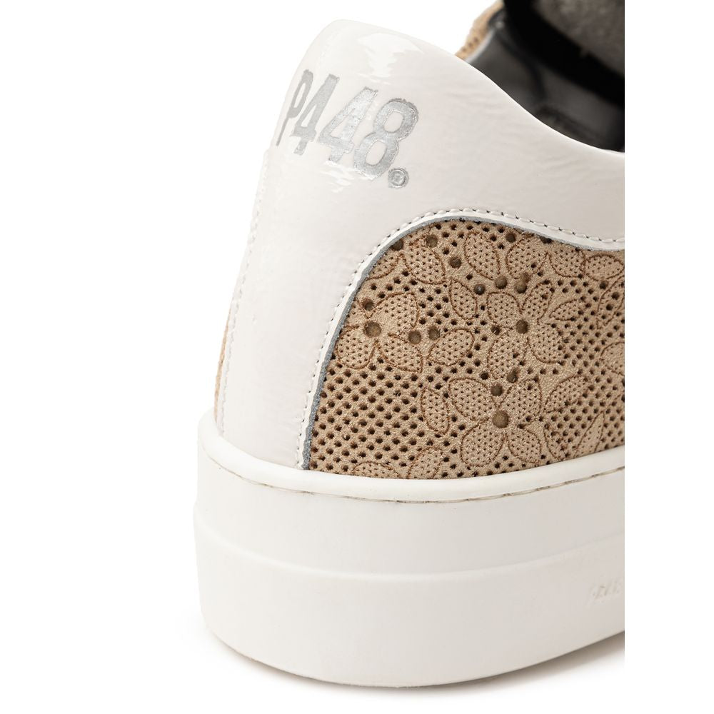 P448 Beige læder sneaker