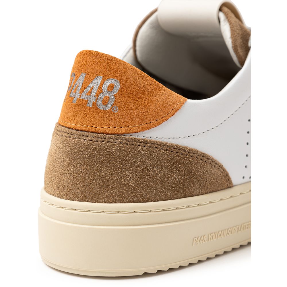 P448 Sneaker i hvid læder