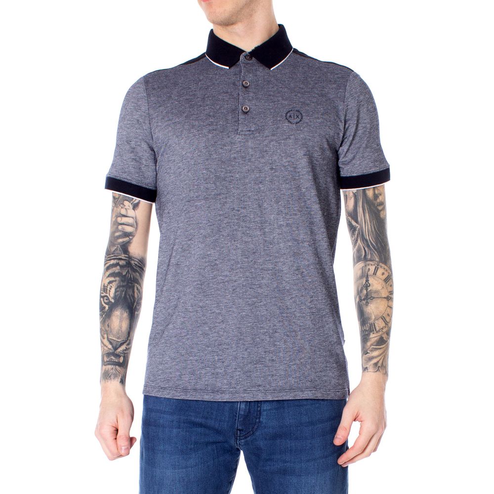 Armani Exchange blå bomuld poloshirt