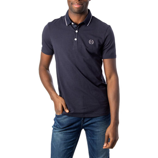 Armani Exchange blå bomuld poloshirt