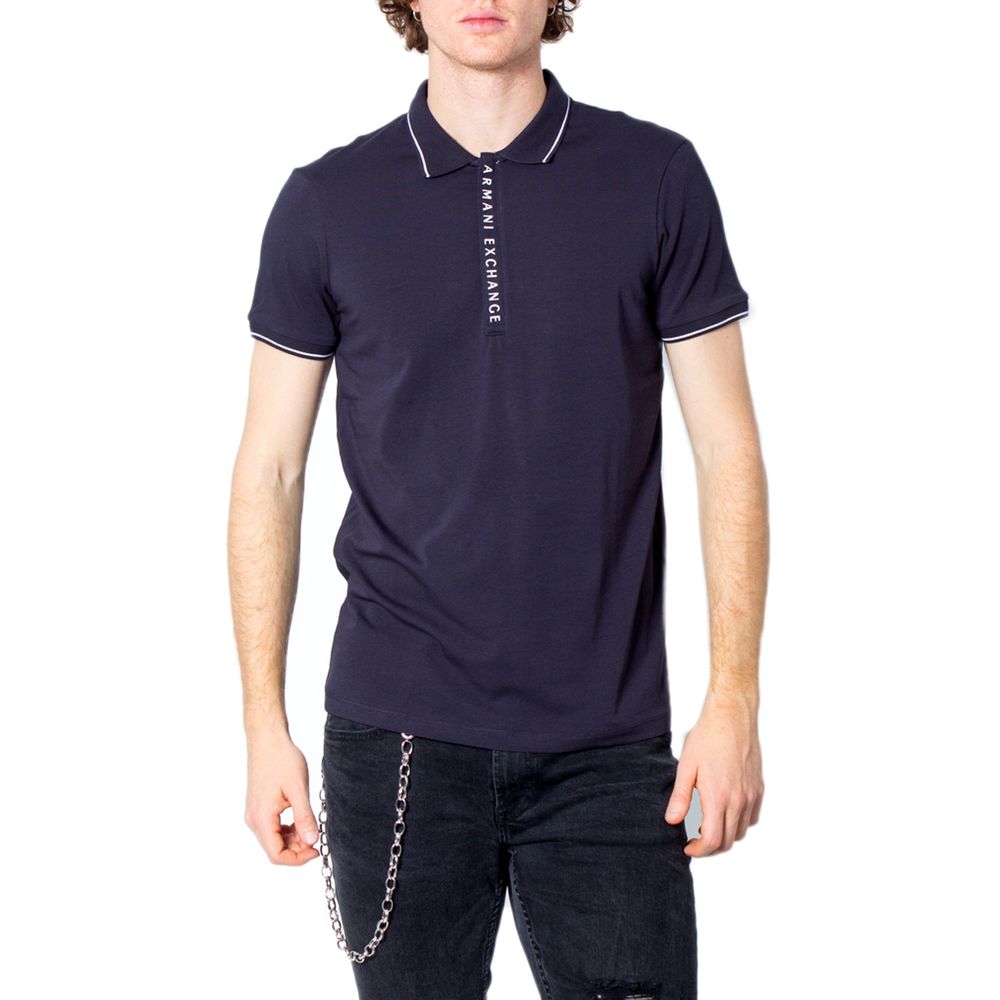 Armani Exchange blå bomuld poloshirt