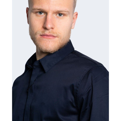 Armani Exchange Blå Bomuldsskjorte