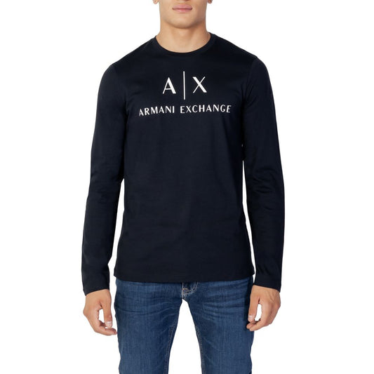 Armani Exchange blå bomuldsskjorte