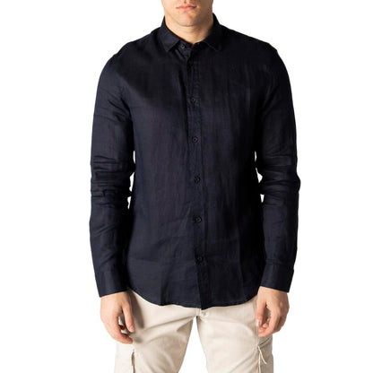 Armani Exchange Blå Hørskjorte