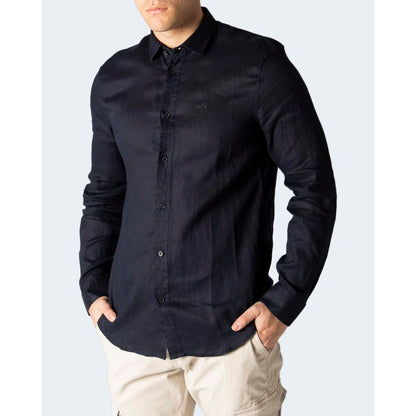 Armani Exchange Blå Hørskjorte