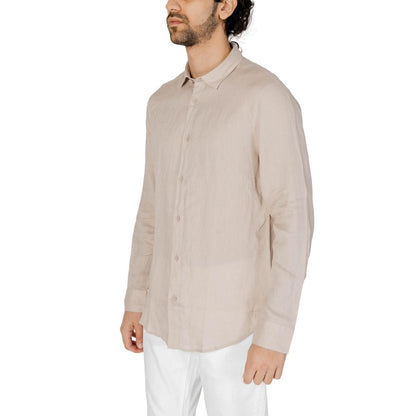 Armani Exchange Beige Hørskjorte