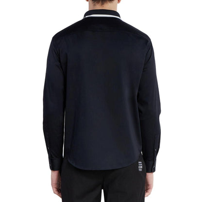Armani Exchange Blå Bomuldsskjorte