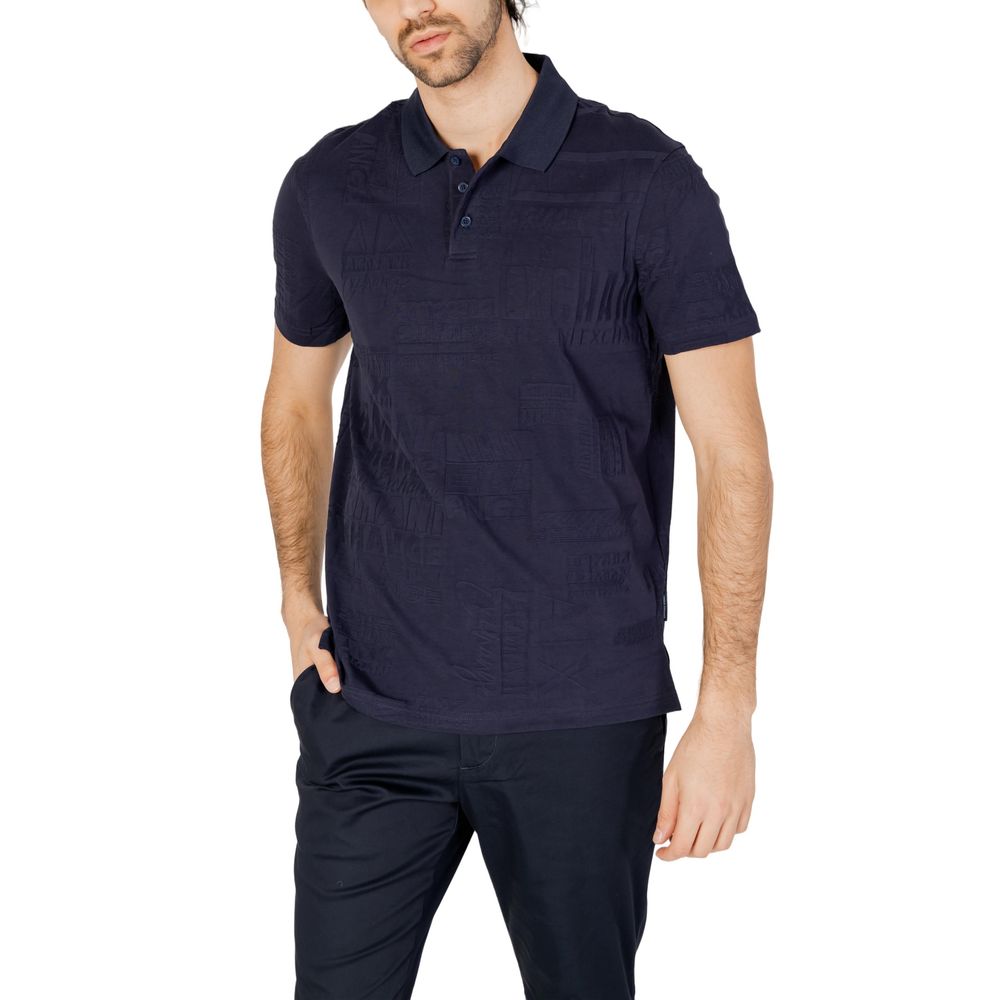 Armani Exchange blå bomuld poloshirt