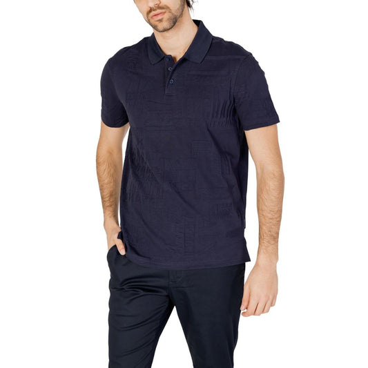 Armani Exchange blå bomuld poloshirt