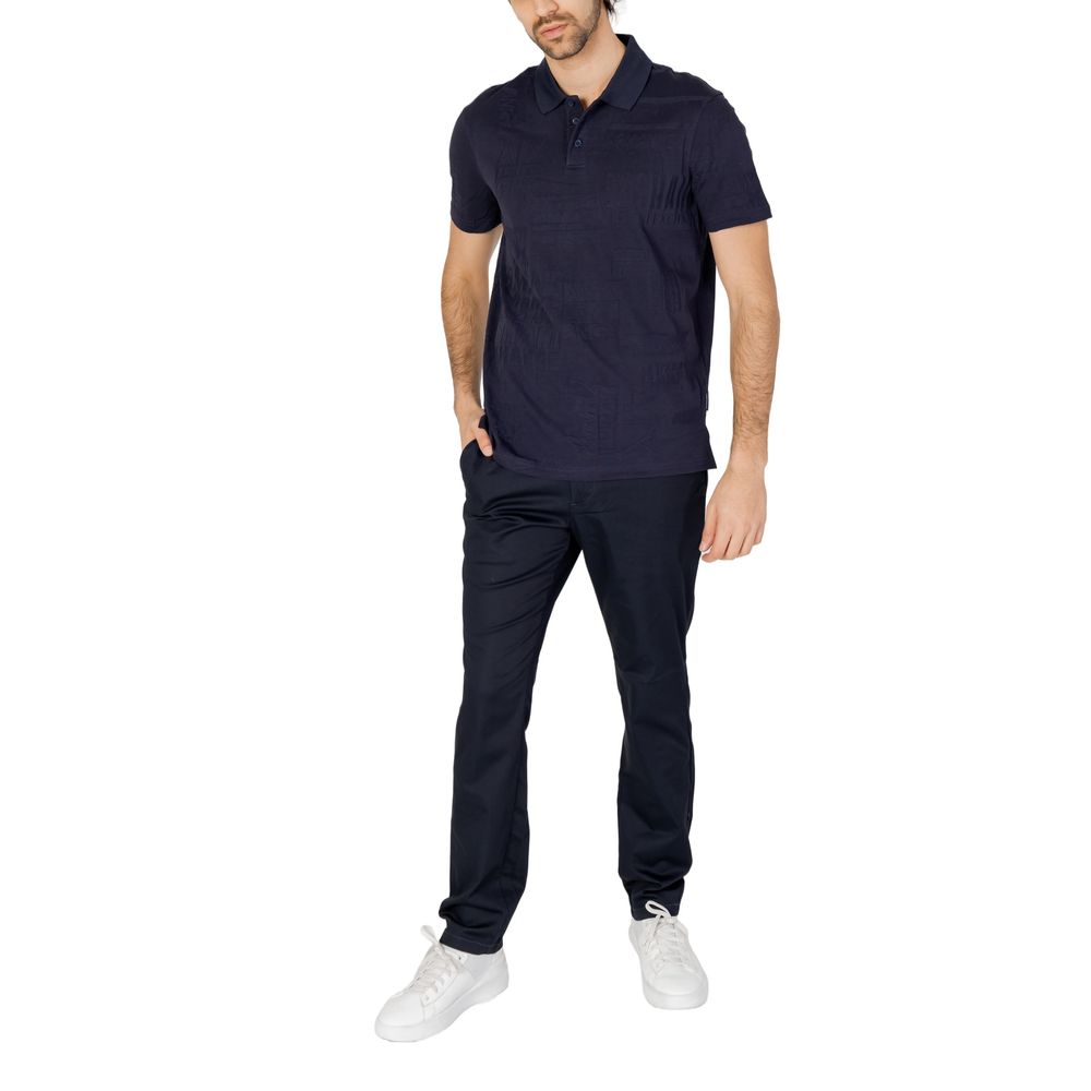 Armani Exchange blå bomuld poloshirt