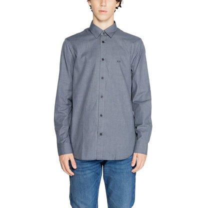 Armani Exchange Blå Bomuldsskjorte