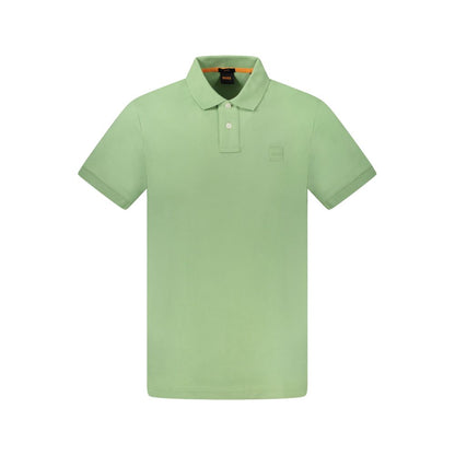 Hugo Boss Green Cotton Men Polo Shirt