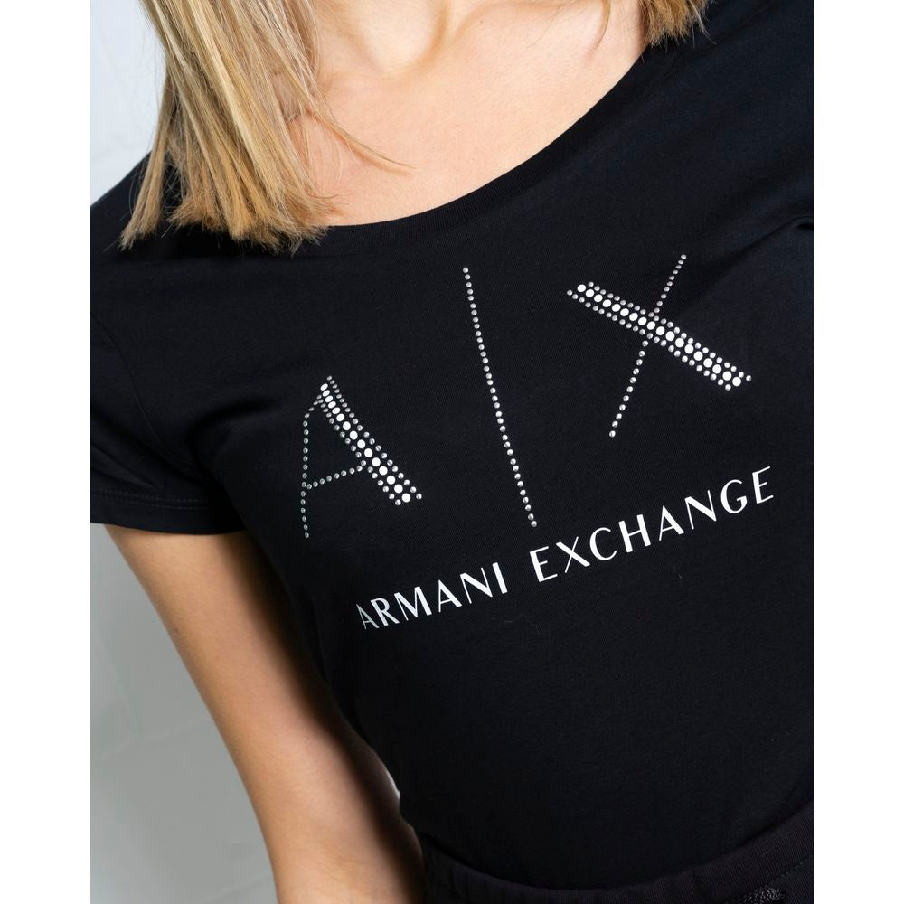 Armani Exchange Black Bomuld Toppe &amp; T-shirt