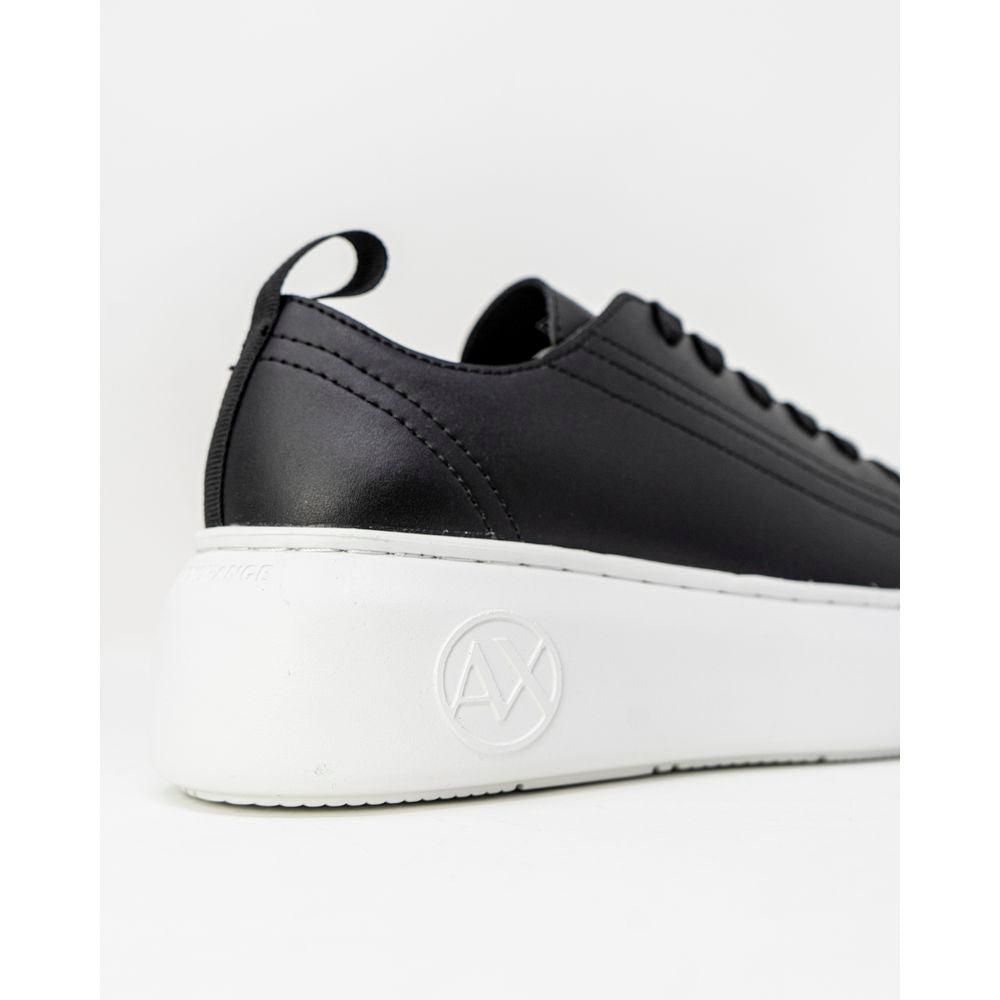 Armani Exchange Sort Syntetisk Læder Sneaker