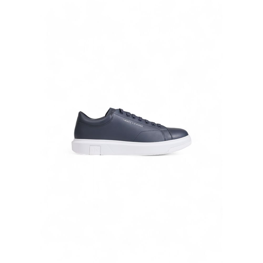 Armani Exchange Blå Lædersneaker