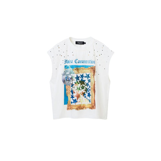 Desigual hvide bomuldstoppe &amp; T-shirt