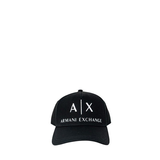 Armani Exchange Black Cotton Hats &amp; Cap