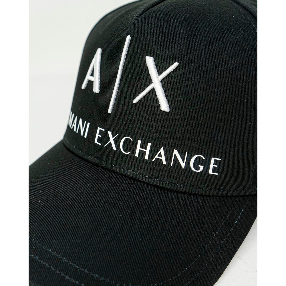 Armani Exchange Black Cotton Hats &amp; Cap