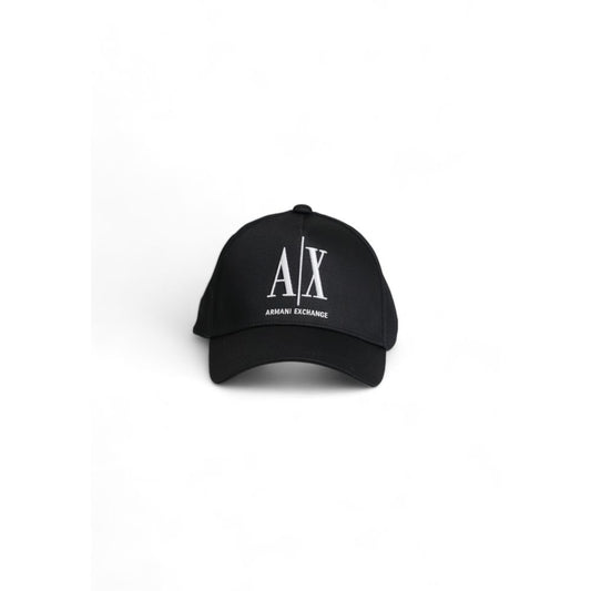 Armani Exchange Black Cotton Hats &amp; Cap