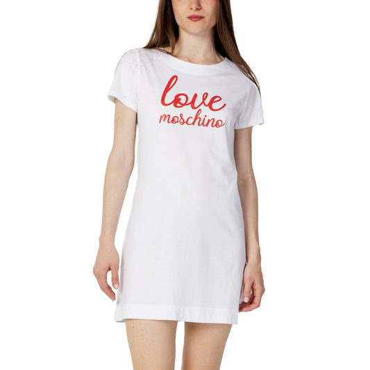 Love Moschino Hvid Bomuldskjole