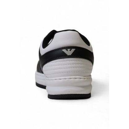 EA7 Emporio Armani sort og hvid polyester sneaker