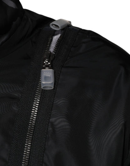 Dolce &amp; Gabbana Sort Nylon Full Zip Herre Bomberjakke