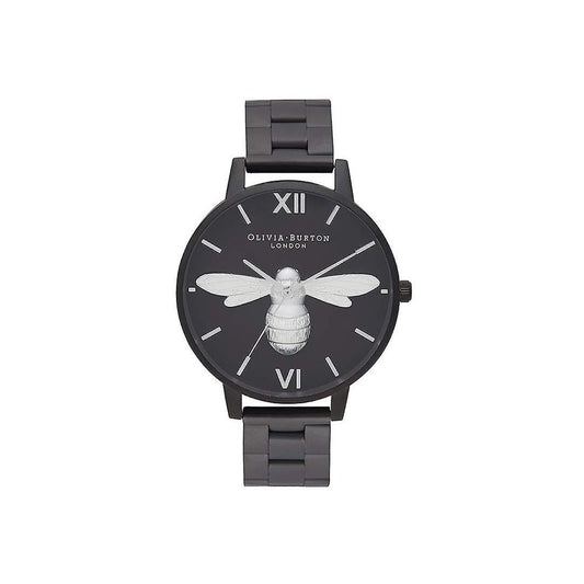 Olivia Burton Black Steel Ur