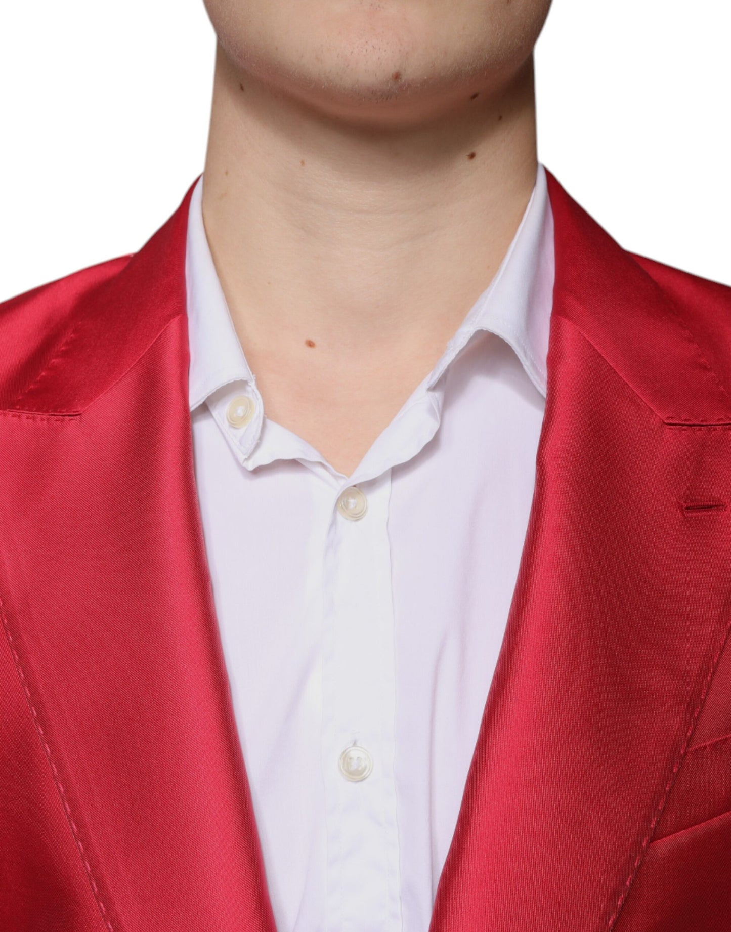 Dolce & Gabbana Red Polyester Single Breasted Formal Suit