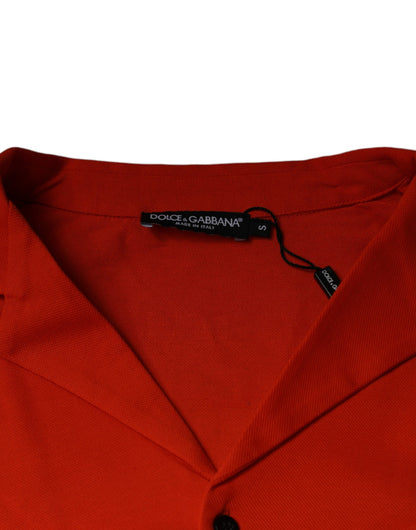 Dolce &amp; Gabbana Orange Bomuld Button Down Casual Poloshirt