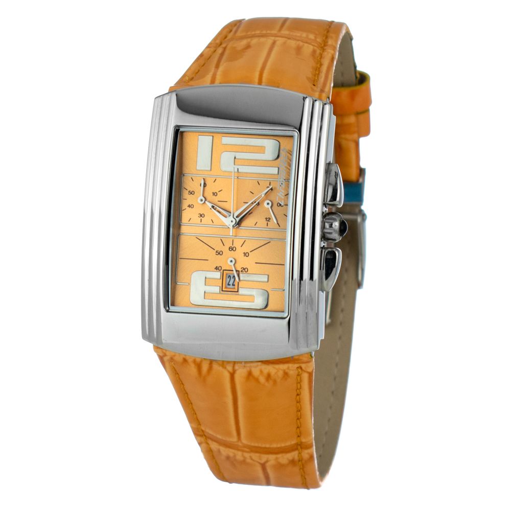 Chronotech orange læderur