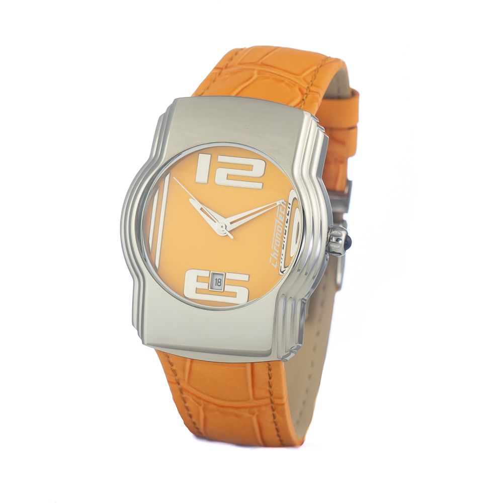 Chronotech orange læderur